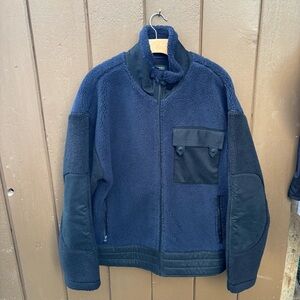 Banana Republic Sherpa Moto Jacket L Men’s Blue Black